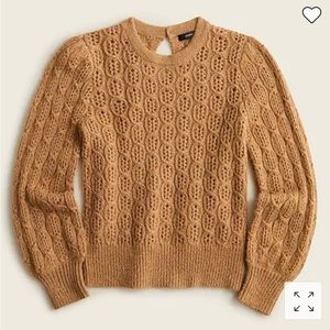 J. Crew Balloon Sleeve Cable-Knit Sweater